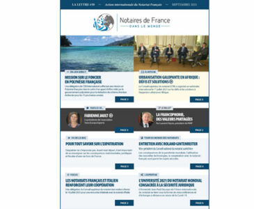 La lettre des notaires de France dans le monde / Septembre 2021
