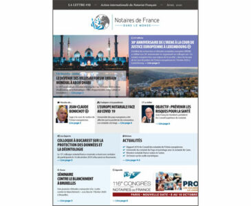 La lettre des notaires de France dans le monde / Avril 2020
