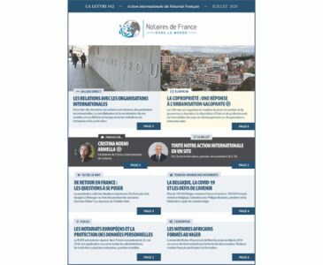 La lettre des notaires de France dans le monde / Juillet 2020