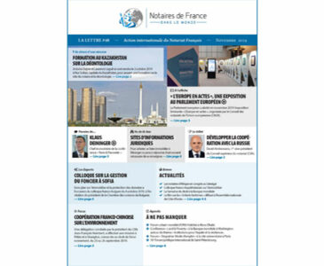 La lettre des notaires de France dans le monde / Novembre 2019