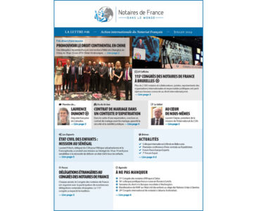 La lettre des notaires de France dans le monde / Juillet 2019