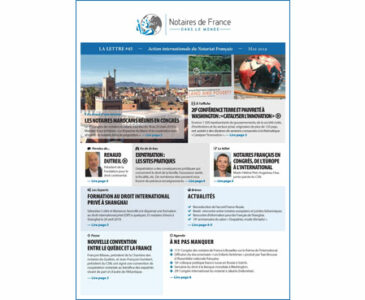 La lettre des notaires de France dans le monde / Mai 2019