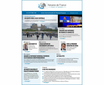 La lettre des notaires de France dans le monde / Juillet 2018