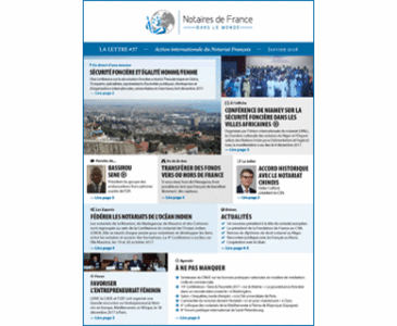 La lettre des notaires de France dans le monde / Janvier 2018